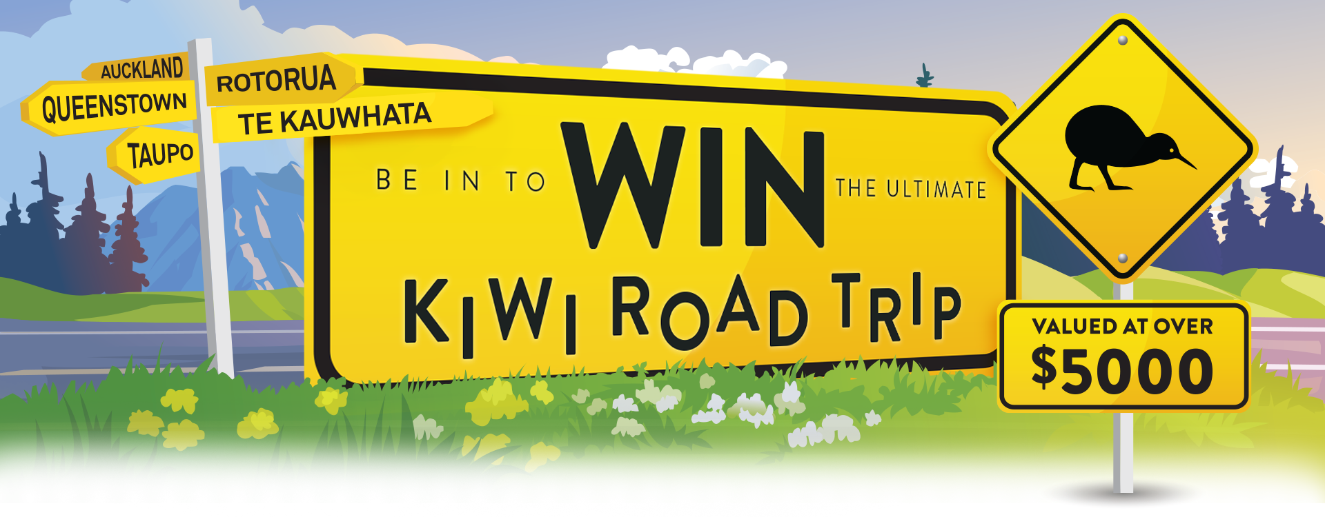 Be in to win the ultimate kiwi roadtrip competition banner